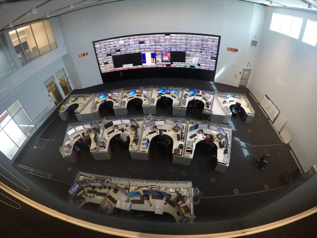 Birds eye view of control room inside CRCTMC